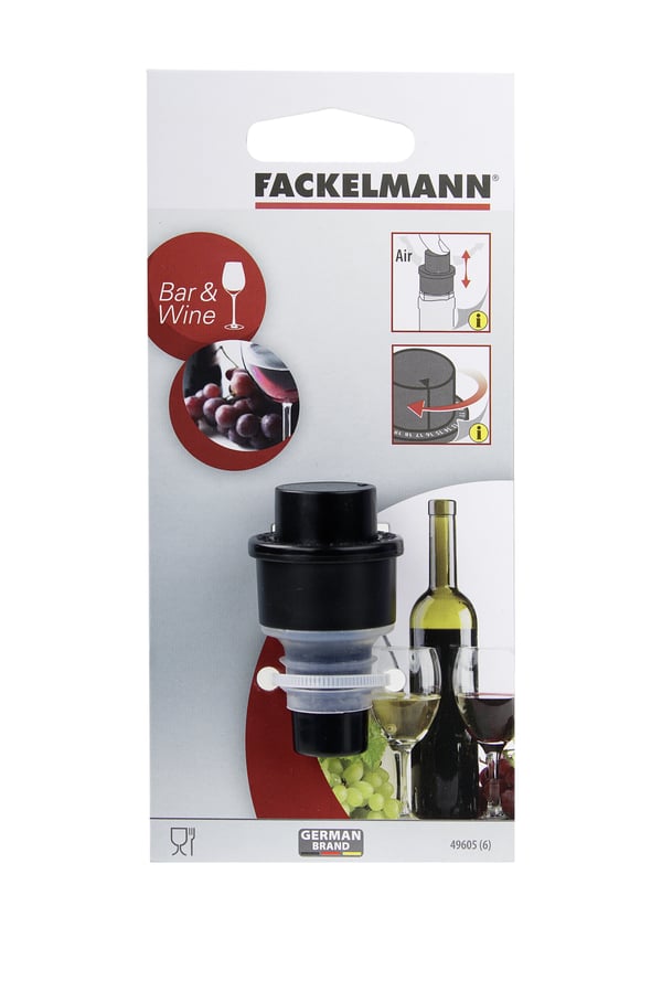 Fackelmann 49605 propp för flaska och karaff Svart, Vit