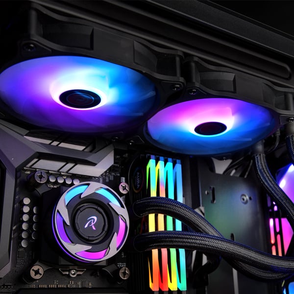 RAIJINTEK EOS 12 RBW ADD Emolevy, Suoritin Tuuletin 12 cm Musta, Valkoinen 2 kpl