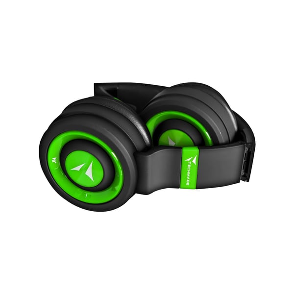 Miniatyrbild 2 av 3: Techmade TM-046-GR hörlur och headset Kabel & Trådlös Huvudband Musik Micro-USB Bluetooth Svart, Grön