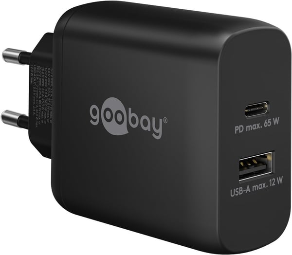 Miniatyrbillede 1 af 4: Goobay 65409 oplader til mobil enhed Mobiltelefon, Laptop Sort Vekselstrøm Indendørs