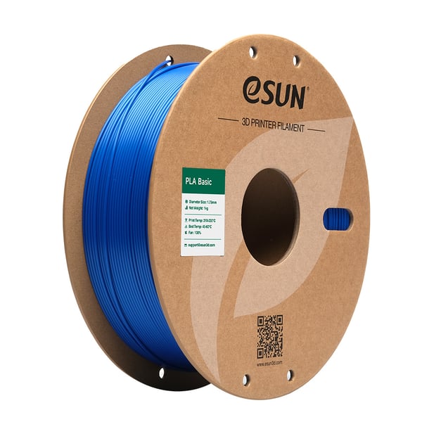 eSUN PLA-Basic Polymælkesyre (PLA) Blå 1 kg eSUN PLA-Basic Polymælkesyre (PLA) Blå 1 kg