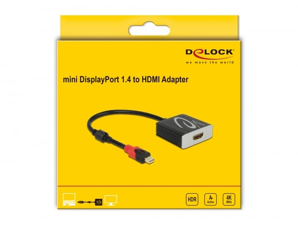 Miniatyrbillede 2 af 2: DeLOCK 65302 videokabel adapter 0,2 m Mini DisplayPort HDMI Grå