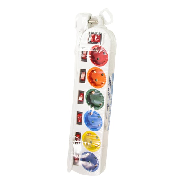 LogiLink Multicolor - Stikdåse - Vekselstrøm 250 V - 3680 Watt - Udgangstilslutninger: 6 (6 x