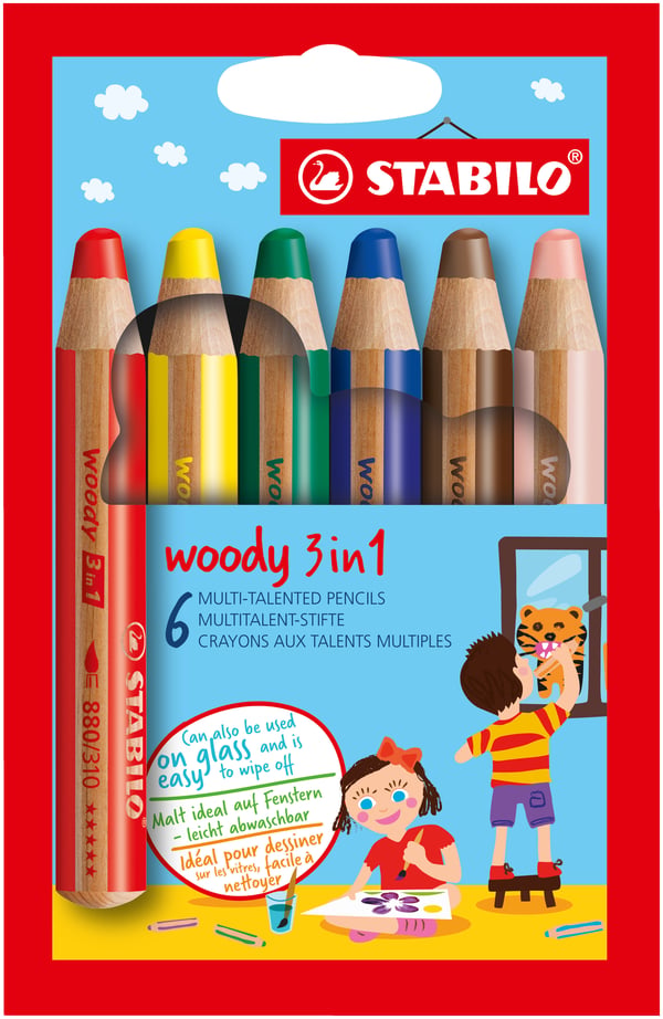 STABILO Woody 3 in 1 Multifärg 6 styck STABILO Woody 3 in 1 Multifärg 6 styck