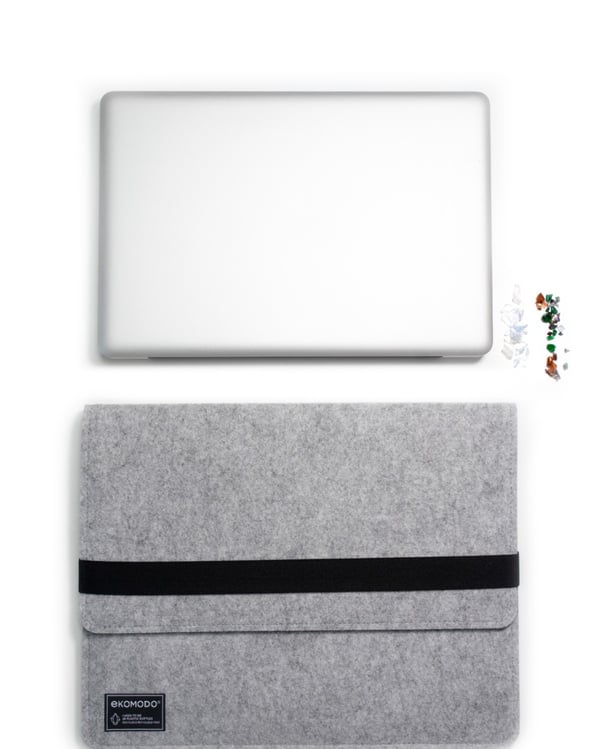 Miniatyrbillede 2 af 8: EKOMODO HR-013 taske og etui til laptop 38,1 cm (15") Cover Sort, Grå