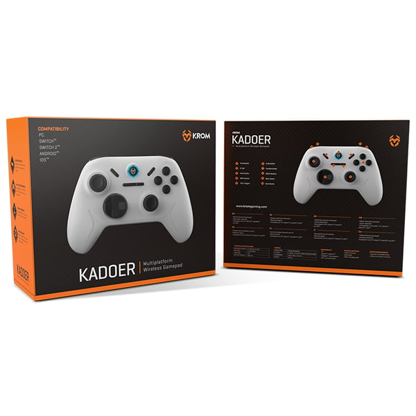 Miniatyrbillede 3 af 7: Krom Kadoer Hvid Bluetooth/USB Gamepad Analog/digital Android, Nintendo Switch, Nintendo Switch 2, PC, iOS