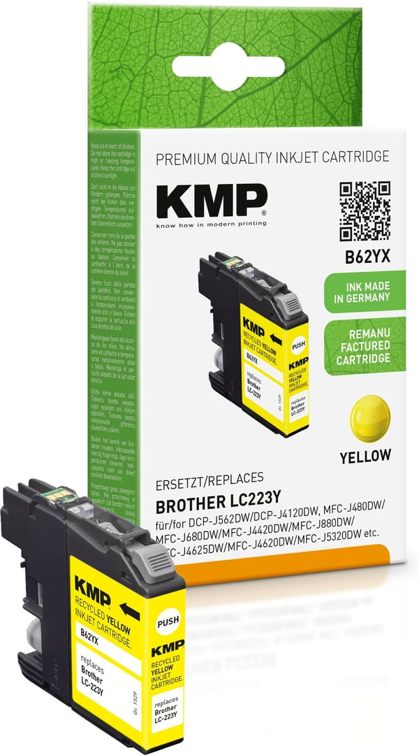 KMP B62YX blækpatron 1 stk Kompatibel Gul