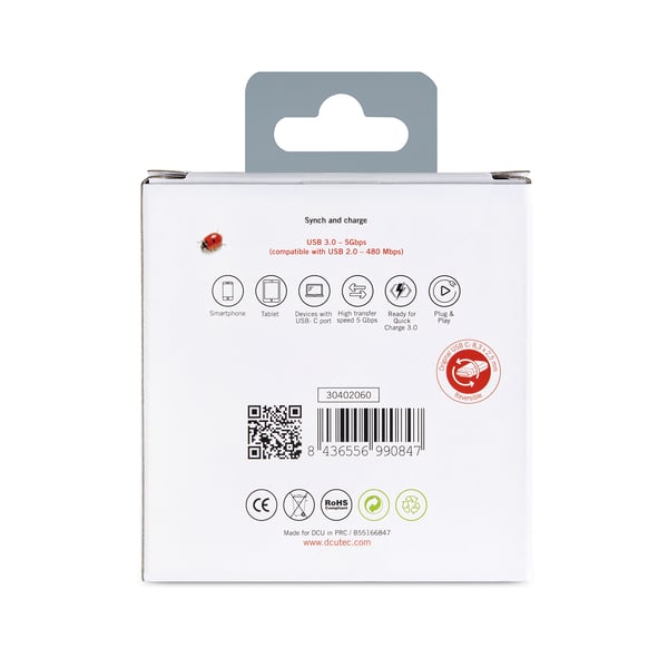 Miniatyrbild 2 av 3: DCU Advance Tecnologic 30402060 kabelomvandlare (hane/hona) USB A USB C Grå