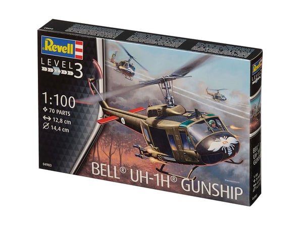 Pikkukuva 5 / 8: Revell Bell UH-1H Gunship Pienoismalliroottori-ilma-alus Kokoamispakkaus 1:100