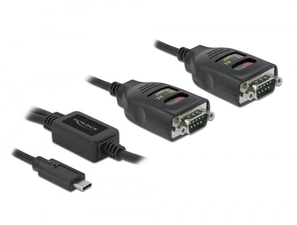 DeLOCK 90494 seriella kablar Svart 0,35 m USB Type-C RS-232 DB9