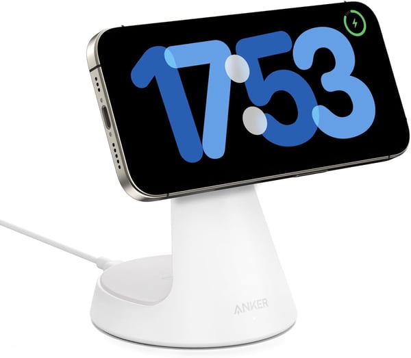 Anker 194644205652 mobilladdare Mobiltelefon, Hörlurar Vit AC Trådlös laddning Snabb laddning inomhus