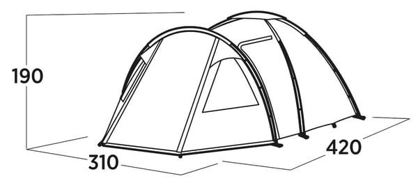 Miniatyrbillede 5 af 6: Easy Camp Kinn 5 Grøn Kupel/Igloo telt
