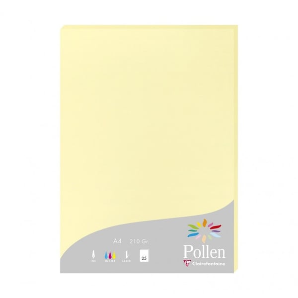 Miniatyrbillede 1 af 2: Clairefontaine Pollen printpapir A4 (210x297 mm) 25 ark Gul