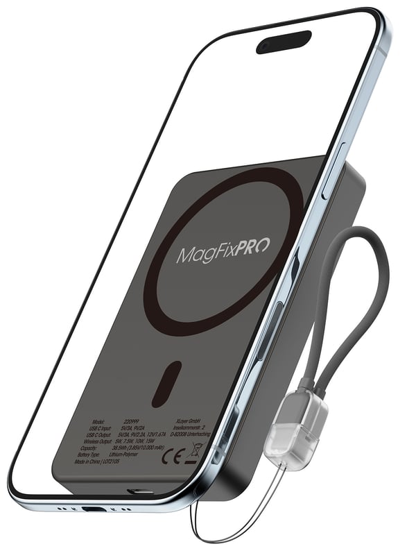 XLayer MagFix Pro 1000 mAh Trådlös laddning Svart
