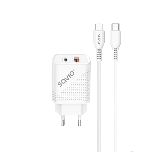 Miniatyrbillede 1 af 13: Savio LA-05 oplader til mobil enhed Smartphone Hvid Vekselstrøm Hurtig opladning Indendørs