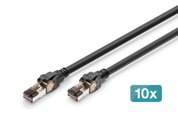 Digitus CAT 8.1 S-FTP patch cord, Cu, LSZH netværkskabel Sort 3 m Cat8.1 S/FTP (S-STP) Rund