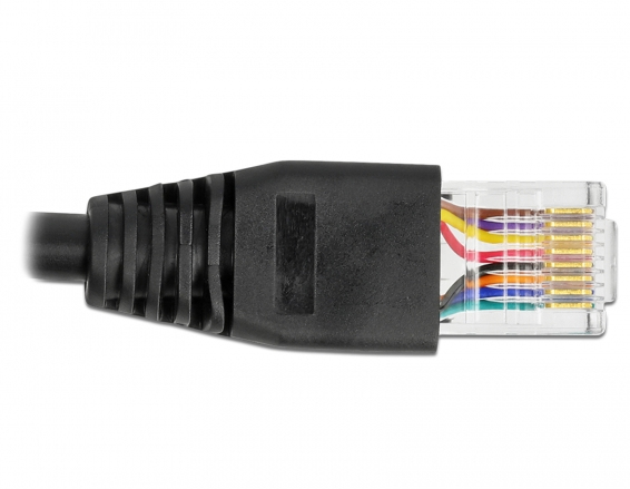 Miniatyrbild 3 av 3: DeLOCK 64161 kabelomvandlare (hane/hona) RJ-45 USB 2.0 Type-A Svart