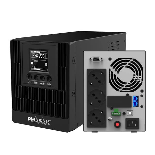 Miniatyrbillede 1 af 3: Phasak Smart Pro UPS-enhed Dobbeltkonvertering (online) 1 kVA 1000 W 3 AC stikkontakt(er)