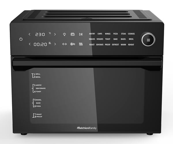 Melchioni 118340032 fritös Single 30 l Fristående 1800 W Varmluftsfritös Svart