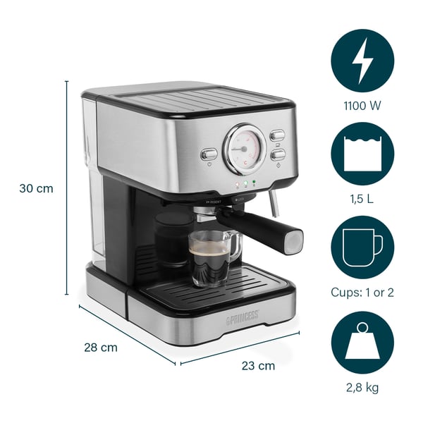 Miniatyrbillede 20 af 34: Princess 249412 Vejledning Espressomaskine 1,5 L