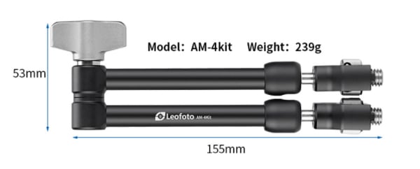 Miniatyrbillede 2 af 2: Leofoto AM-4-KIT tilbehør til fotostativ Udvidelsesarm
