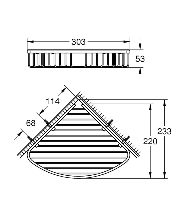 GROHE BauCosmopolitan brusekar Krom