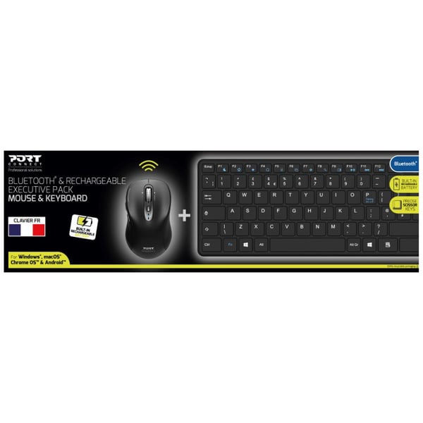 Port Designs 900907RDE näppäimistö Sisältää hiiren Koti Bluetooth Saksa Musta