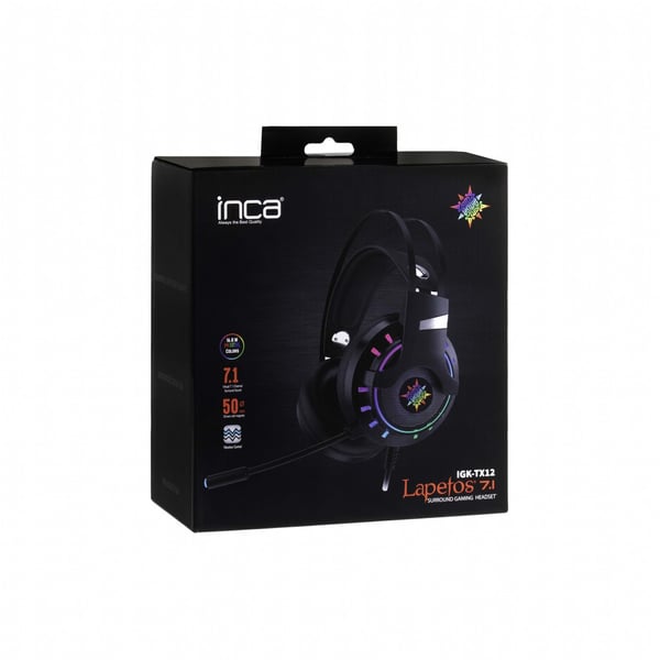 Inca IGK-TX12 kuulokkeet ja kuulokemikrofoni Langallinen Pääpanta Pelaaminen USB A-tyyppi Musta