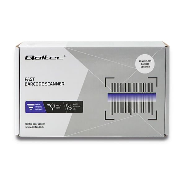 Miniatyrbild 4 av 5: Qoltec 50868 streckkodsläsare Handhållen steckkodsläsare 1D/2D laser Svart