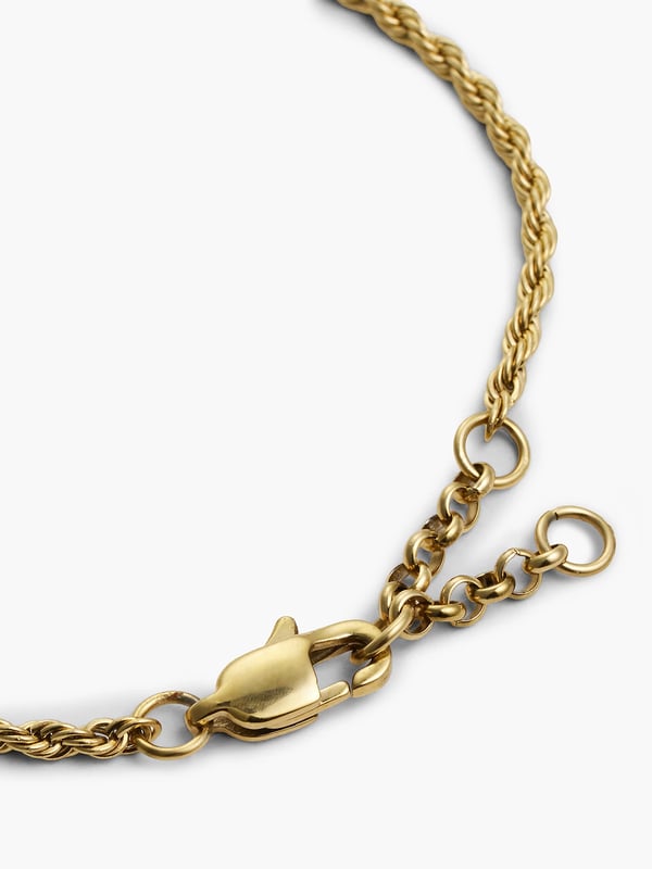 Tommy Hilfiger Gold-Plated Rope Chain Nautical Charm Bracelet Onnenrannekoru Naaras Ruostumaton teräs