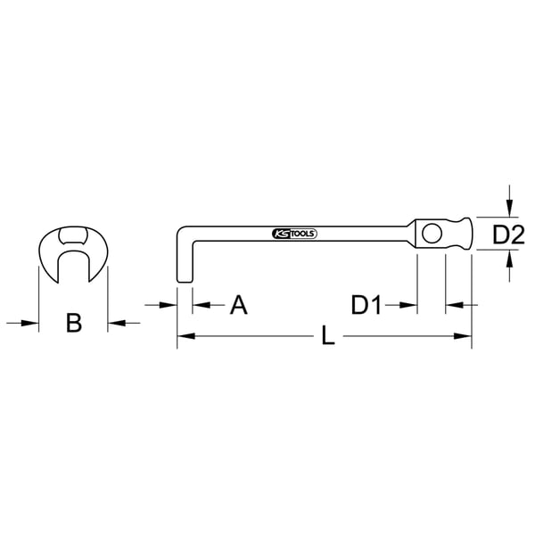Miniatyrbillede 2 af 2: KS Tools 517.9170 åben svensknøgle