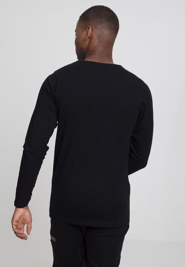 Urban Classics Fitted Stretch L/S T-shirt Crew neck Langærmet Bomuld, Elastin