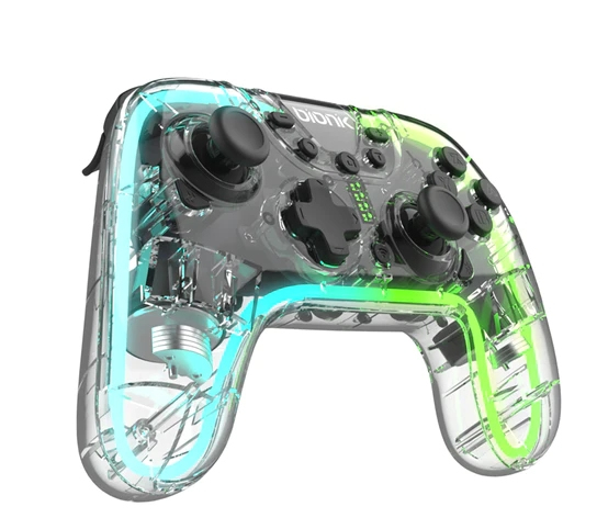 Miniatyrbillede 5 af 7: BIONIK NEOGLOW Transparent RF Gamepad Android, Nintendo Switch, PC