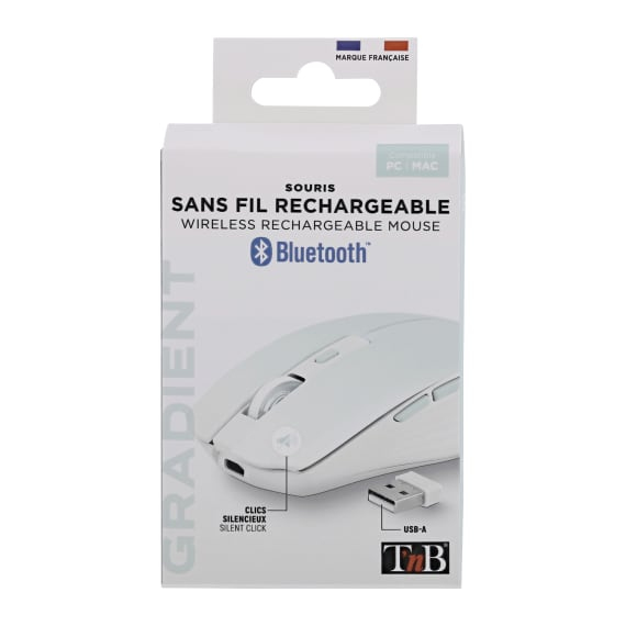 Miniatyrbillede 4 af 7: T'nB MWGRADIENTBL mus Højre hånd Bluetooth + USB Type-C 1600 dpi