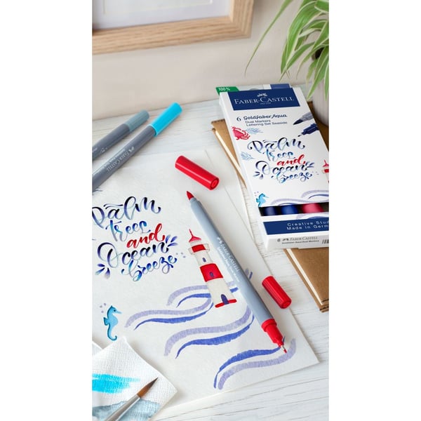 Miniatyrbillede 5 af 7: Faber-Castell 164519 marker og tush-pen Flerfarvet 6 stk
