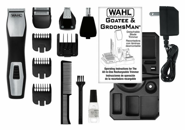 Wahl GroomsMan Pro Batteri Sort, Rustfrit stål