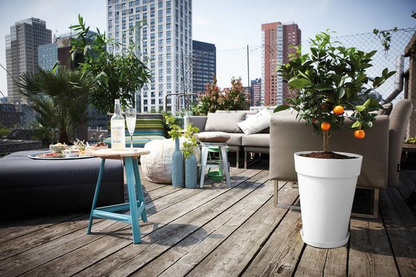 elho loft urban round high 35 Udendørs Potteplante Fritstående Polypropylen (PP) Hvid