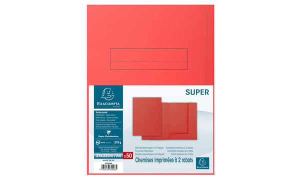 Exacompta 335008E mappar Kartong Röd A4