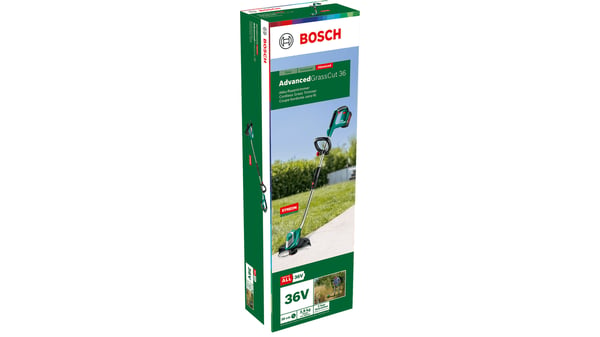Bosch AdvancedGrassCut 36 30 cm Akku Musta, Vihreä