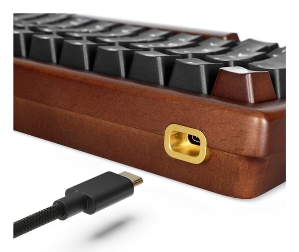 Sharkoon Skiller SGK50 S3 Wood PBT træ/sort DE-Layout Gateron G Pro 3.0