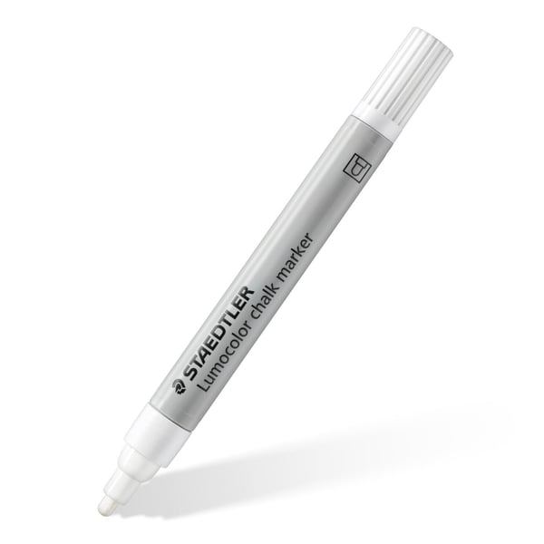 Staedtler Lumocolor kridt markør Kugle Blå, Rød, Hvid, Gul 4 stk