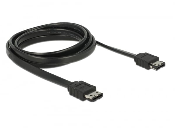 Miniatyrbillede 1 af 2: DeLOCK 85641 SATA-kabel 2 m eSATA Sort