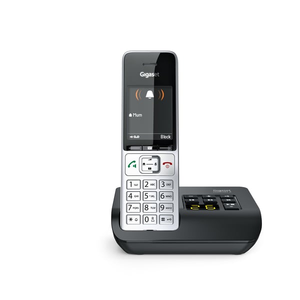 Gigaset COMFORT 500A Analog/DECT-telefon Nummervisning Sort, Sølv