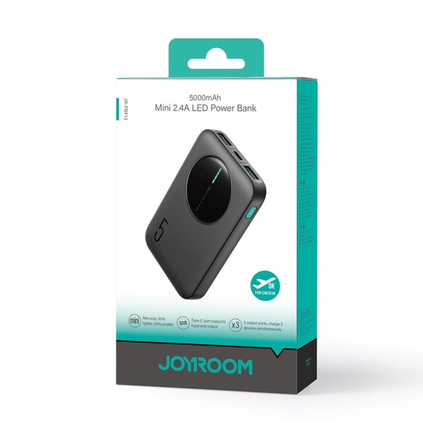 Miniatyrbillede 2 af 2: JOYROOM JR-PBF13 powerbank Lithium polymer (LiPo) 5000 mAh Sort