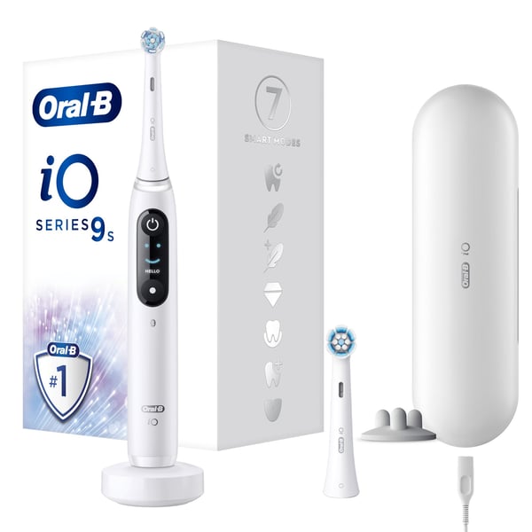 Miniatyrbillede 7 af 10: Oral-B iO 9S Voksen Roterende, pulserende tandbørste Hvid