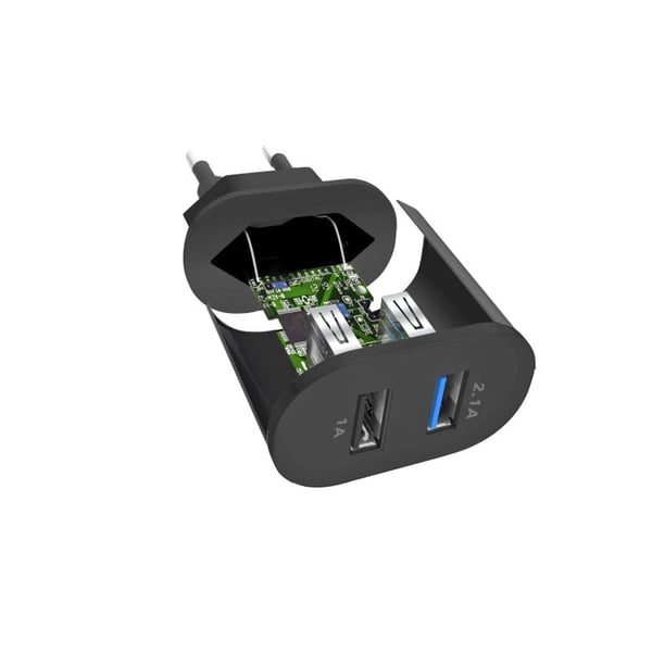 Miniatyrbild 3 av 3: SBS TETR2USB21AFAST mobilladdare Universal Svart AC Snabb laddning inomhus
