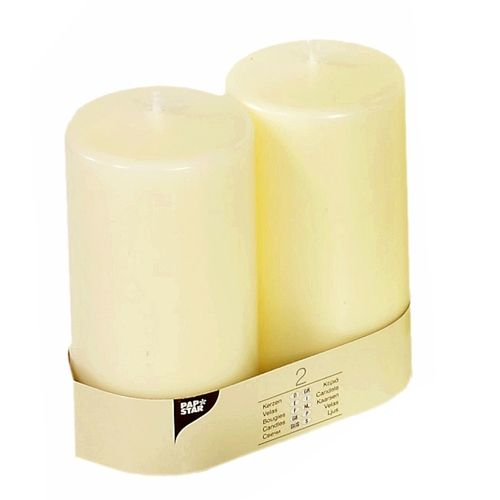 Papstar 15363 stearinljus Cylinder Elfenben 2 styck