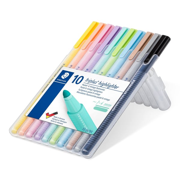Staedtler 362 C speedmarker 10 stk Projektilspids Sort, Brun, Lyse Blå, Lys grå, Lime, Mint, Fersken, Lyserød, Violet, Gul