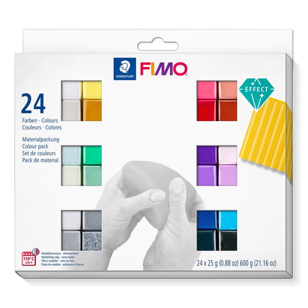 Miniatyrbillede 1 af 2: STAEDTLER FIMO 8013 C - Modellervoks - Sort - Blå - Kobber - Guld - Grøn - Grå - Perleeffekt - P