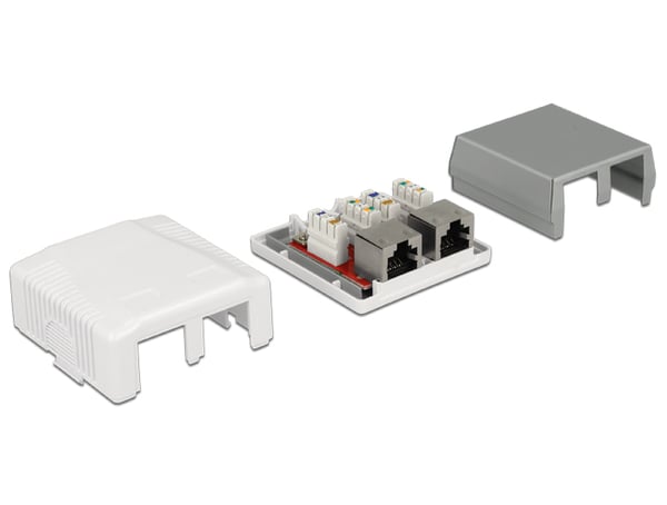 Miniatyrbillede 2 af 4: DeLOCK 86197 stikkontakt 2 x RJ-45 Hvid
